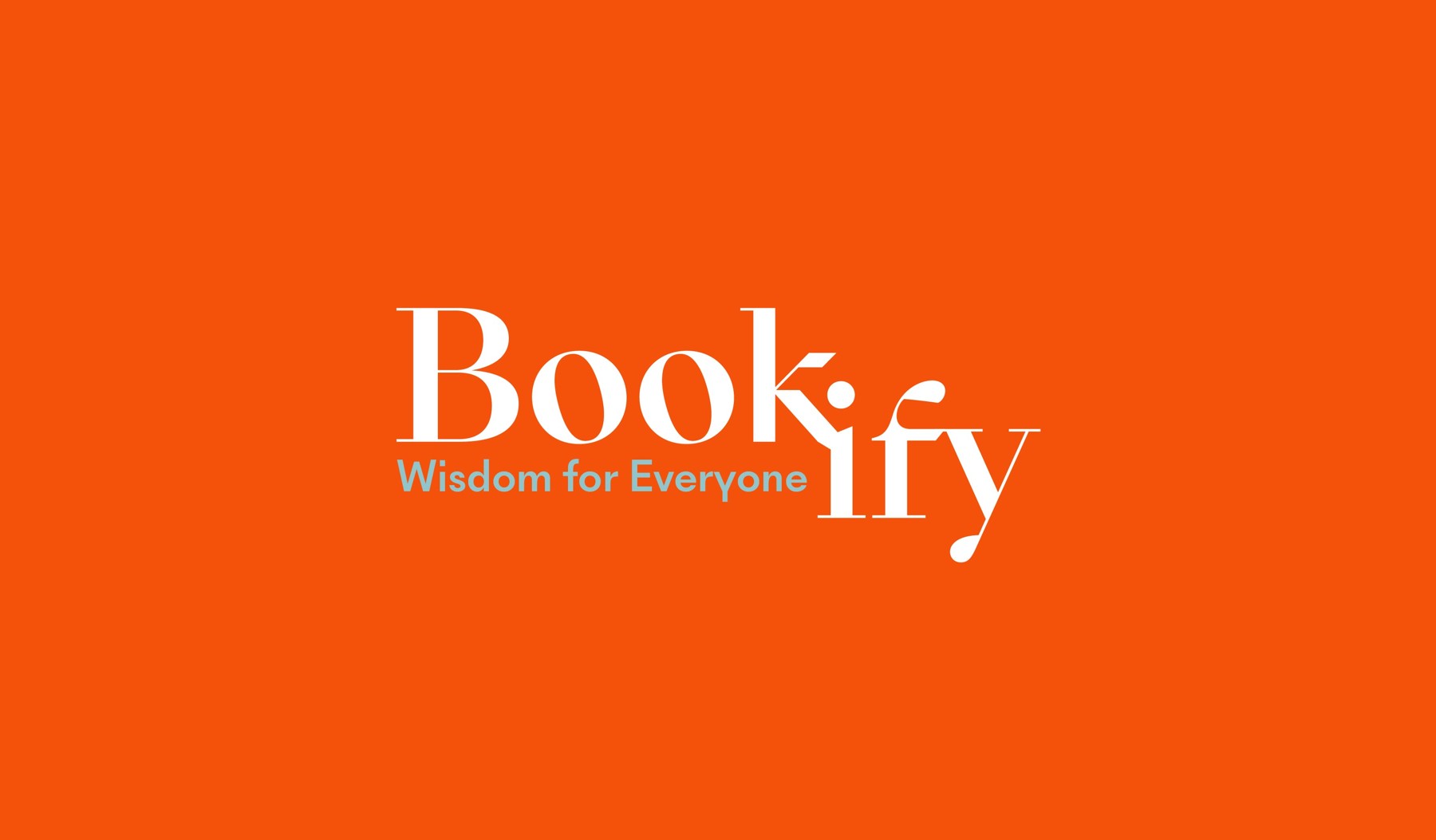 Bookify — Wisdom for Everyone logotype on vermilion